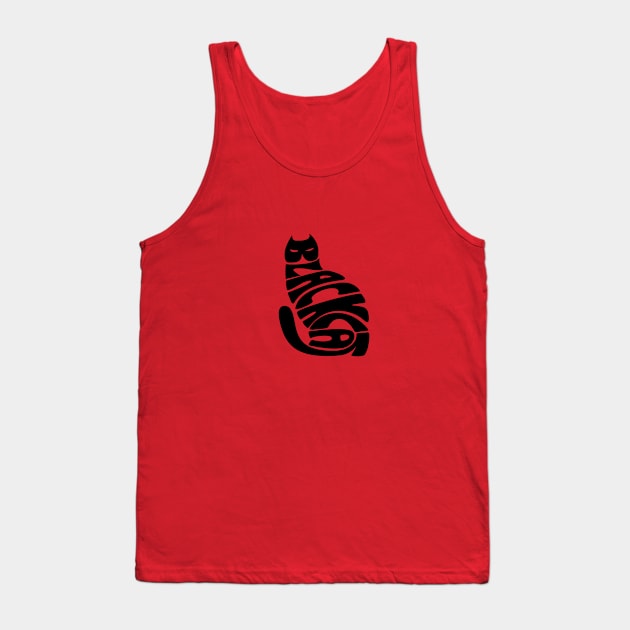 Black cat Tank Top by zilone